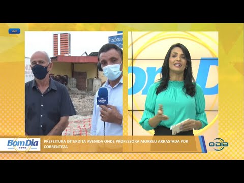 Prefeitura interdita Avenida onde professora morreu arrastada por correnteza 07 02 2022