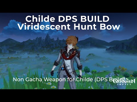 Genshin Impact - My Best Childe DPS Build using Viridescent Hunt (Non Gacha) Bow vs Pyro Boss