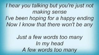 Billie Myers - A Few Words Too Many Lyrics