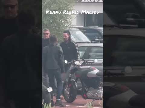 Keanu Reeves checking out motorcycles in Malibu