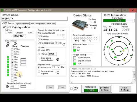 ZachTek WSPR Transmitter Setup 1 (Quick Setup)