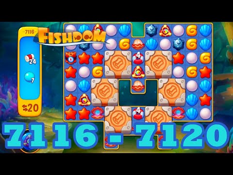 Fishdom Level 7116 - 7120 HD Walkthrough | 3 match puzzle | gameplay | android | 7117 | 7118 | 7119