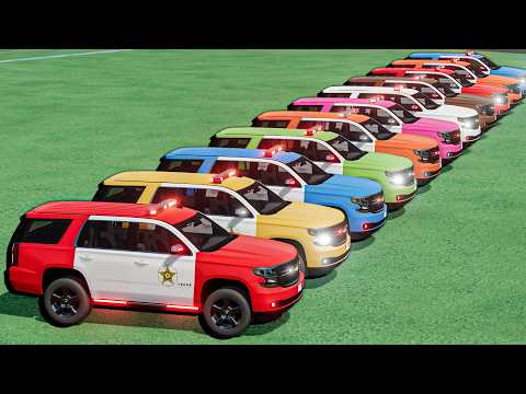 TRANSPORTING ALL POLICE CARS CHEVY WOW - with DUO TRUCKS ! FS22