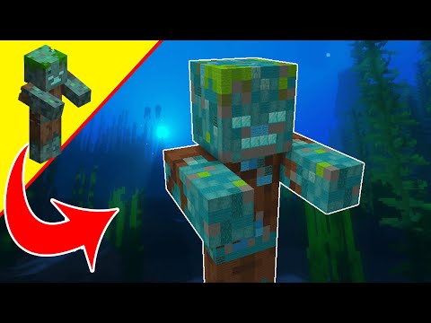 Drowned Statue Tutorial - Minecraft Mob Statue - Minecraft Build