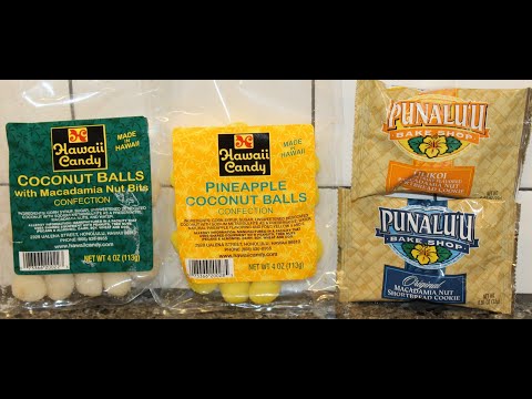 Hawaii Candy Coconut Balls & Pineapple Coconut Balls, Punalu’u Bake Shop Lilikoi & Original