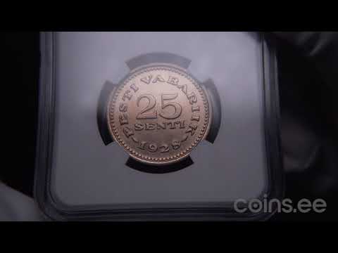 Auc 51. Lot 1344. Estonia 25 senti 1928 - NGC MS 64