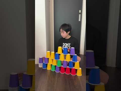 Paper Cup Tower!! Part60 #shorts #トイキッズ