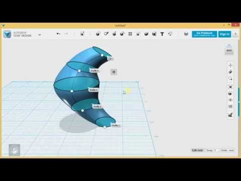 123D Design Tutorial - Advanced 3/3 - Revolve, Sweep, & Loft