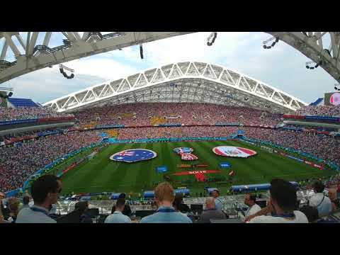Impresionante! Himno nacional del Perú cantado en Sochi! Australia vs Perú