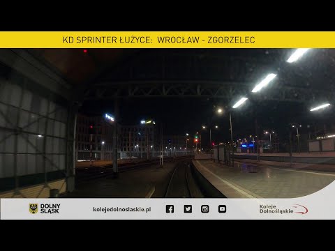 KD Sprinter Łużyce: Wrocław - Zgorzelec (odcinek Wrocław - Legnica) cabview 4K by night