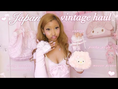 unboxing japan vintage haul ♡ hime gal, pink j-fashion finds & rare sanrio! (neokyo)