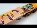 Marble Run Race ☆ HABA Slope & Retro Makita Truck, Garbage Truck Long Version #006