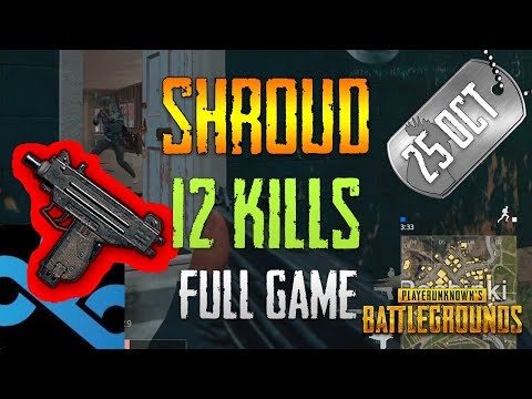PUBG | Shroud | 12 Kills (Micro UZI ONLY!)