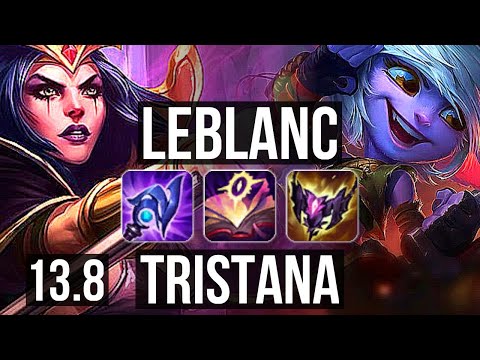 LEBLANC vs TRISTANA (MID) | 77% winrate, 14/1/5, Legendary, 6 solo kills | KR Master | 13.8