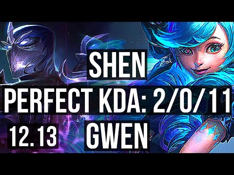 SHEN vs GWEN (TOP) | 2/0/11, 1700+ games, 1.5M mastery | KR Diamond | 12.13