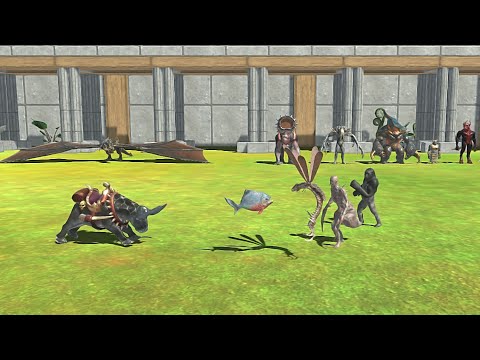 3 VS 2 FANTASY WITH AQUATICS VS INFERNALS WITH MUTANT & ALIEN - Animal Revolt Battle Simulator