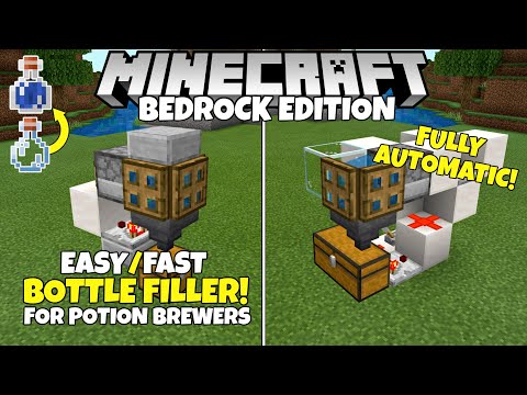 Minecraft Bedrock: Fully Automatic BOTTLE FILLER! Potion Brewer Addon Tutorial! MCPE Xbox PC Ps4