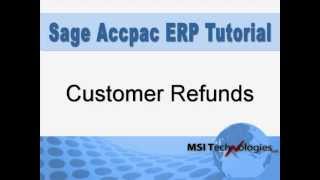 Sage 300 ERP Customer Refunds