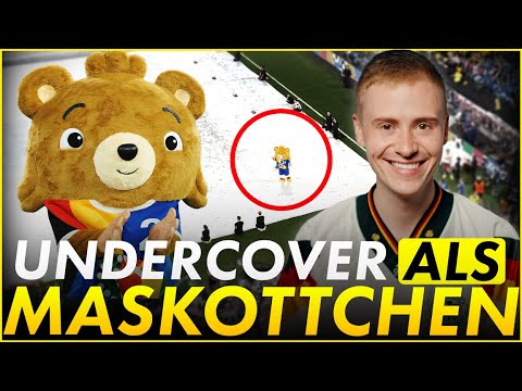 Undercover as a fake mascot at the European Championship opening match