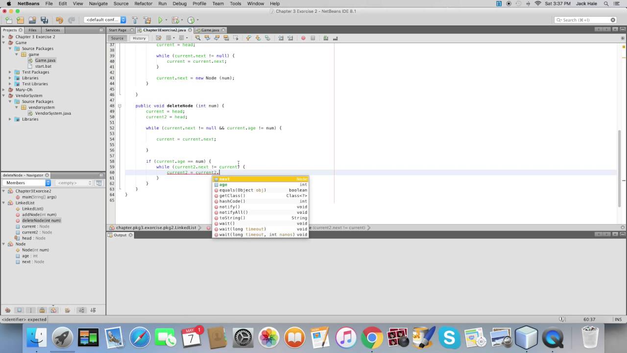 Linked Lists in Java without preset class