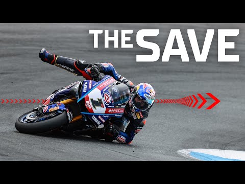 WHAT A SAVE from Toprak Razgatlioglu in Superpole Race! | #EstorilWorldSBK
