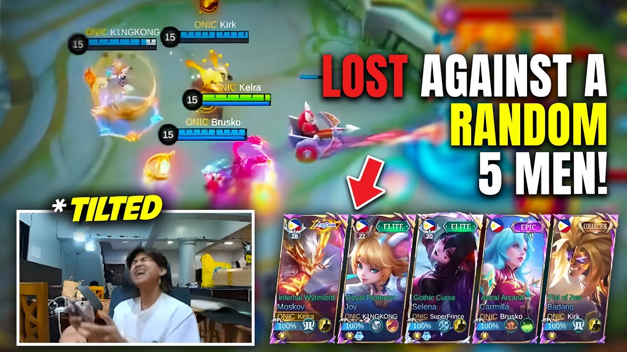 FULL 5 MEN ONIC PH FACE A STRONG RANDOM TEAM IN RANK | MOBILE LEGENDS HIGHLIGHTS