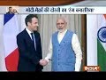 Varanasi: PM Modi & French President Macron at Deen Dayal Upadhyay Hastkala Sankul