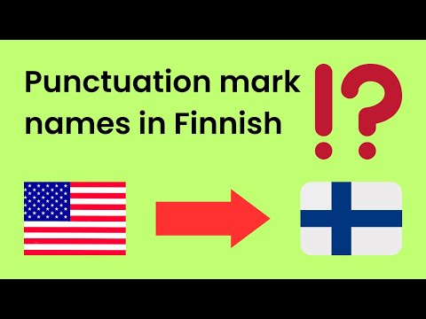 Punctuation mark names in Finnish | Finnish Language Grammar Lesson For Beginners