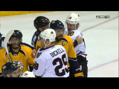 Colin Wilson deflection PPG 3-0 Chicago Blackhawks vs Nashville Predators April 15 2015 NHL