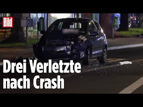 CHAOSFAHRT IN GIEßEN: Auto rast in Bushaltestelle – mehrere Verletzte