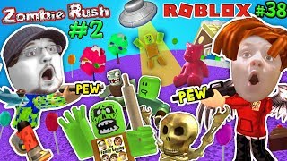 ROBLOX ZOMBIE RUSH #2! UFO Spaceship Friend & Candy Land! FGTEEV Rolling Pin! Gameplay Chase (#38)