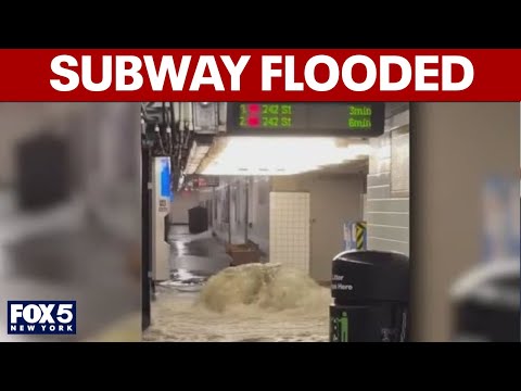 Flash flooding inside NYC subway stations; passengers stranded