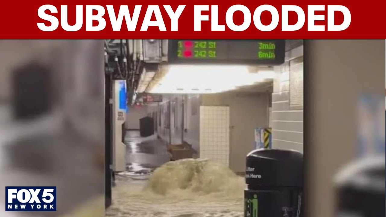 Flash flooding inside NYC subway stations; passengers stranded