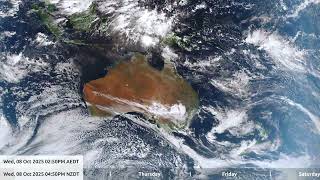 12 Oct 2025, 5 day weather timelapse Australia / New Zealand