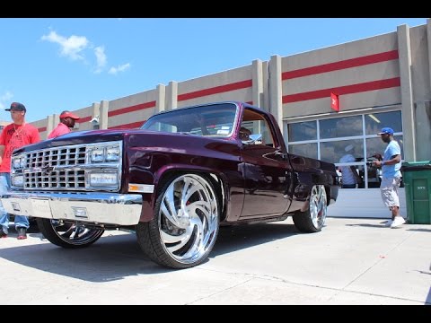 Committe Boyz Racing Candy Purple Chevy C-10 On 28" Billet Wheels
