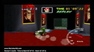 Mario Kart 64 - TIme Trials - Bowser's Castle 02'18"75 Elite B [N64 PAL]
