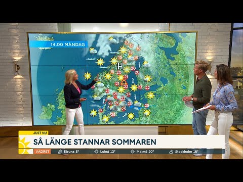 Skillnader i sommarvädret: 33 grader i Lund, -1 i Börtnan - Nyhetsmorgon (TV4)
