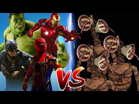 Siren Head Team VS SuperHeros Battle of Spiderman Batman  Ironman Hulk | SuperHero Smash Animation