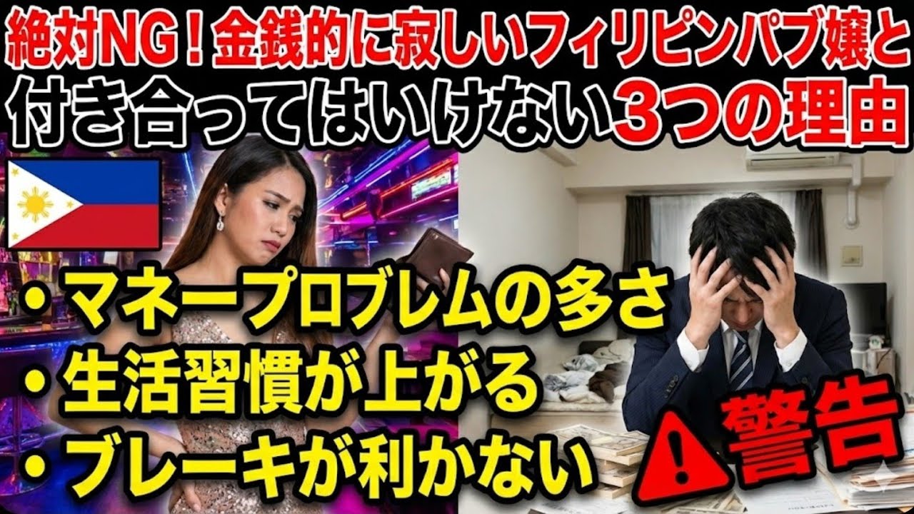 金銭面がかなり寂しいフィリピンパブ嬢と付き合ってはいけない３つの理由 YouTubeサムネイル