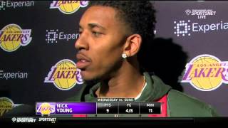 Lakers vs Suns - Nick Young Calls Out Laker Teamates 2014.15.01