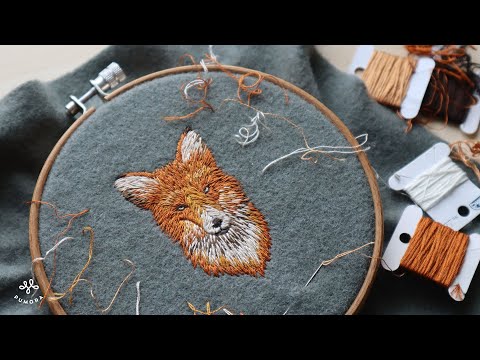 Wie man einen realistischen Fuchs mit Nadelmalerei stickt