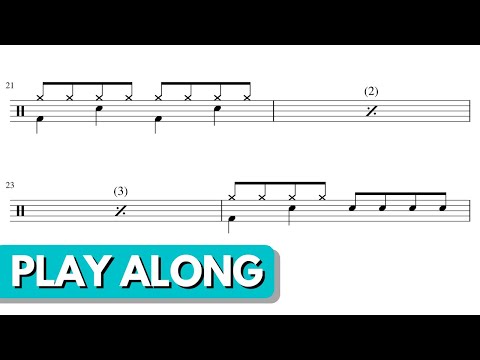 "Straight Eighth Groove" - Beginner Drum Set Song