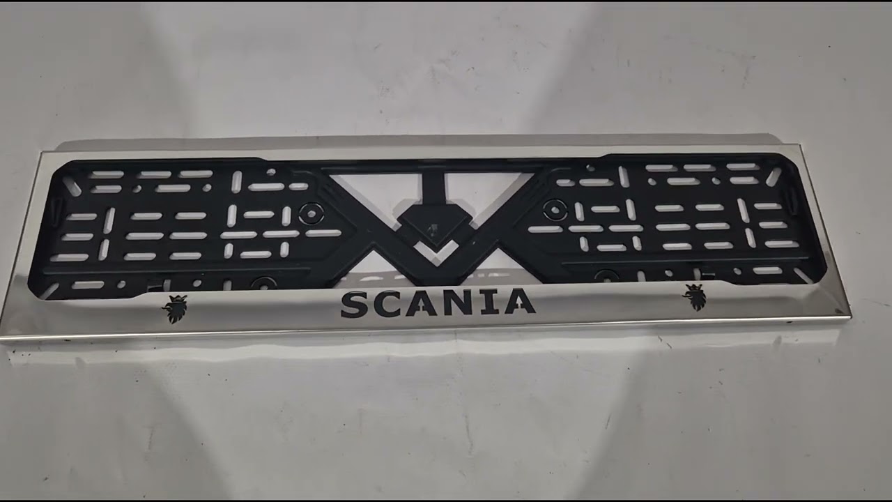 Scania Chromovaný rámeček na SPZ (1 ks, nerezová ocel) Video 1