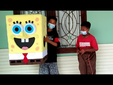 UNBOXING COSPLAY SPONGEBOB SQUAREPANTS - Kostum Spongebob Beli Online - DJ SPONGEBOB & ON MY WAY Video