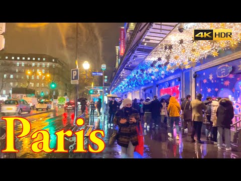 Paris,France🇫🇷- Paris Christmas Walk 2021 - Paris Christmas Lights 4K | Paris 4K | A Walk In Paris