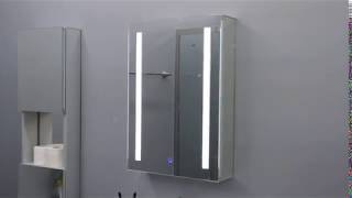 Quavikey JC005 LED Illuminated Aluminum Bathroom Mirror Cabinets