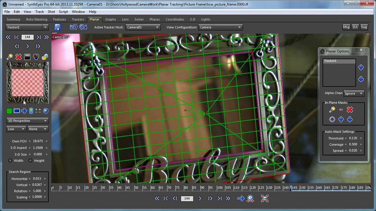 In-Plane Masking with SynthEyes 3D Planar Tracker