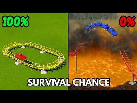 100% vs 0% Survival Chance Roller Coaster – Planet Coaster 2