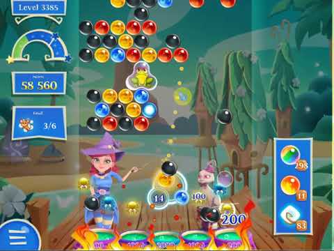 Bubble Witch 2 Saga Level 3385 with no booster & 1 bubbles left
