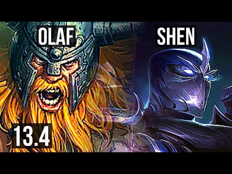 OLAF vs SHEN (TOP) | Rank 2 Olaf, 6 solo kills | KR Challenger | 13.4